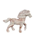 Pink Marble Horse Table Sculpture