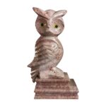 Pink Marble Graduated Owl sculpture