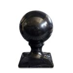 Black Marble Sphere Sculpture with Sphere Rest