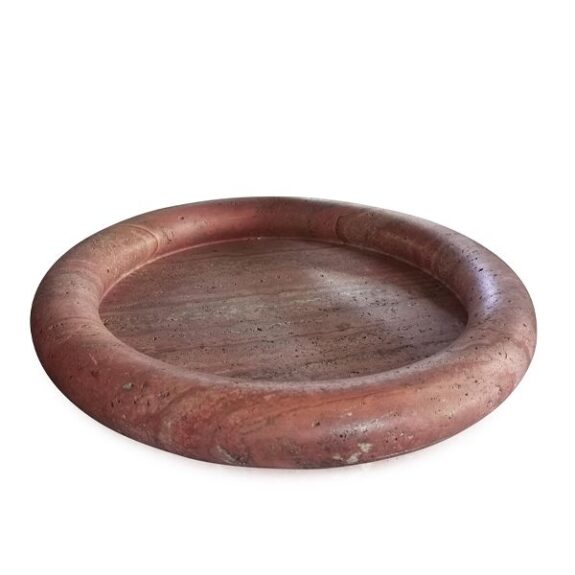 valet tray-marble-travertine-rosso-red-travertine-marble-catchall-bowl-cosebelleantichemoderne