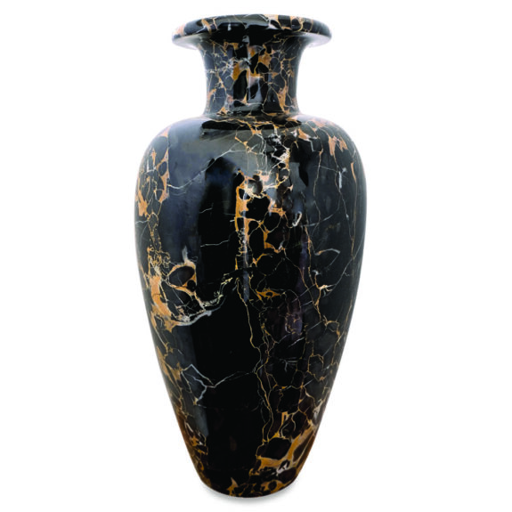 Black Portoro Marble Table Vase