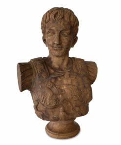Bust of Roman Emperor Tiberius Julius Caesar Augustus in Antique Marble