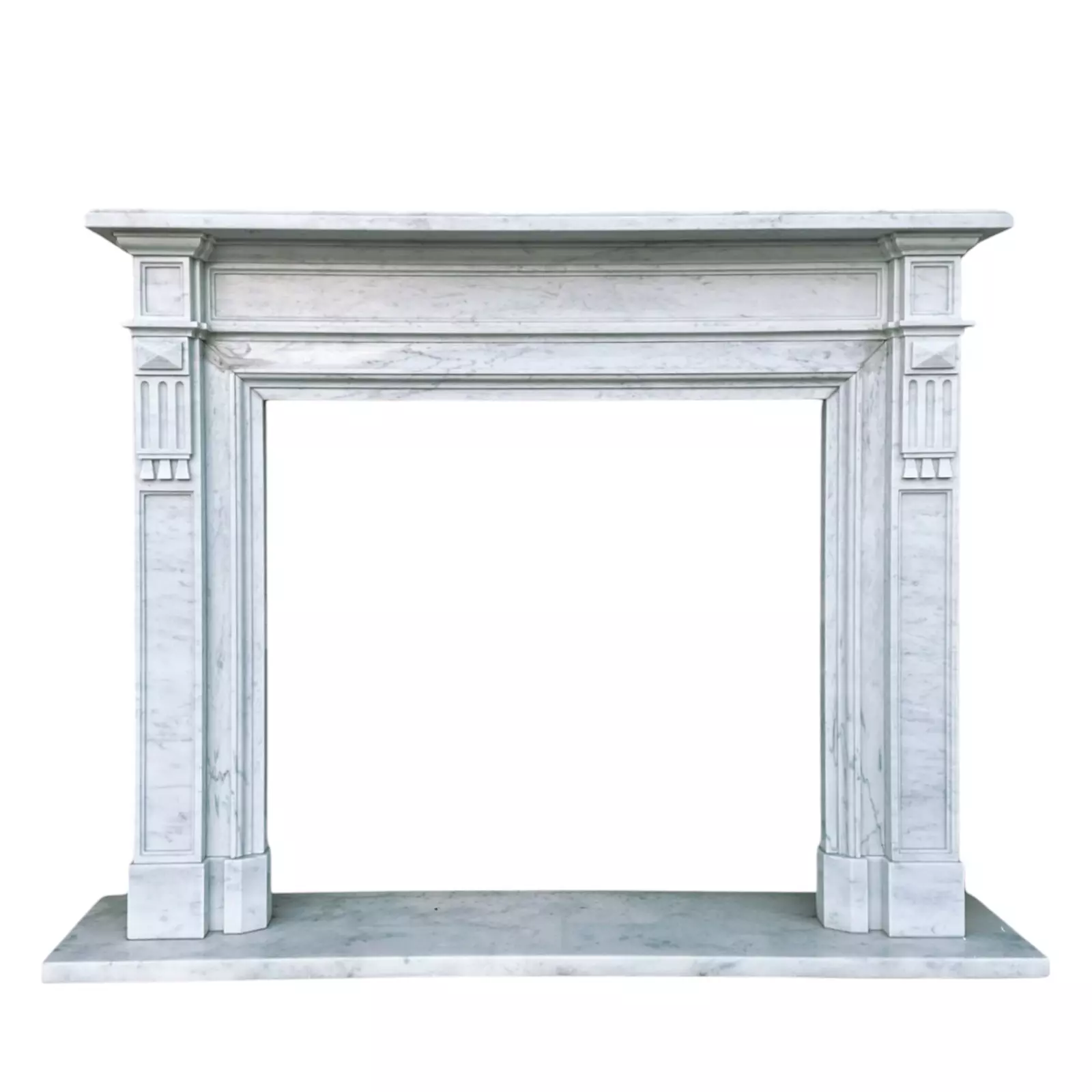 camino-stile-impero-marmo-carrara-cosebelleantichemoderne.