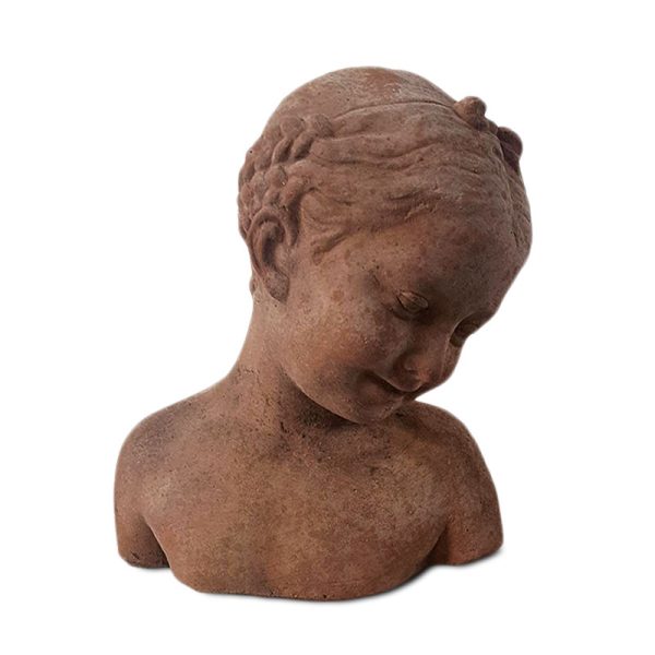 Busto-bambina-terracotta-arte-decorazione-interno-esterno-giardino-casa-cosebelleantichemoderne