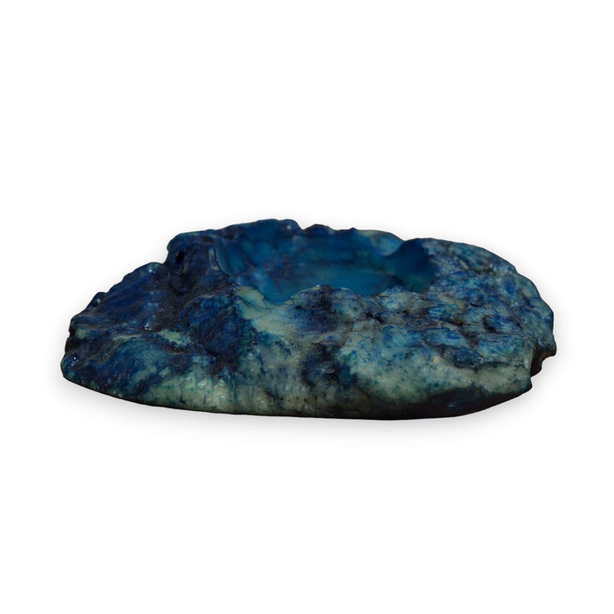 Posacenere da Tavolo in Roccia Blu Naturale 10x10 cm