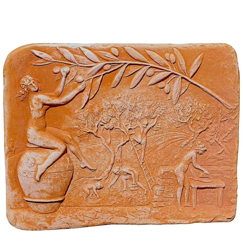 la-raccolta-delle-olive-decorazione-parete-terracotta-cosebelleantichemoderne