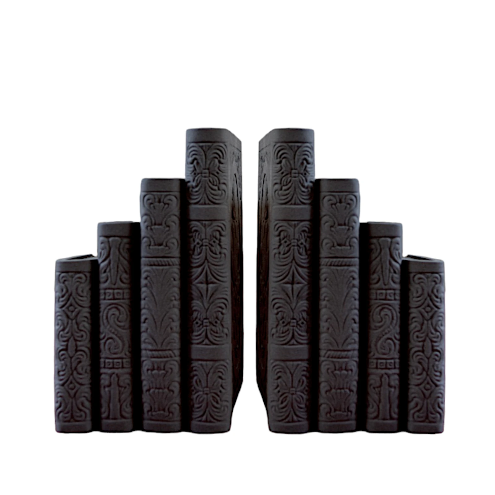 Fermalibri Scultura in Marmo Grigio Scuro H 15cm