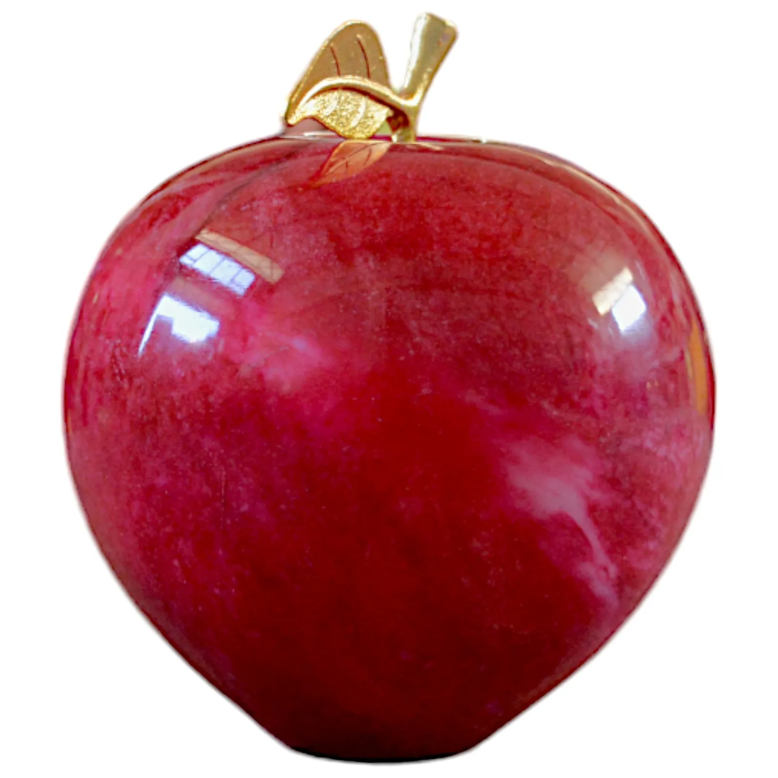 pomo-marmo-foglia-dorata-scultura-cosebelleantichemoderne