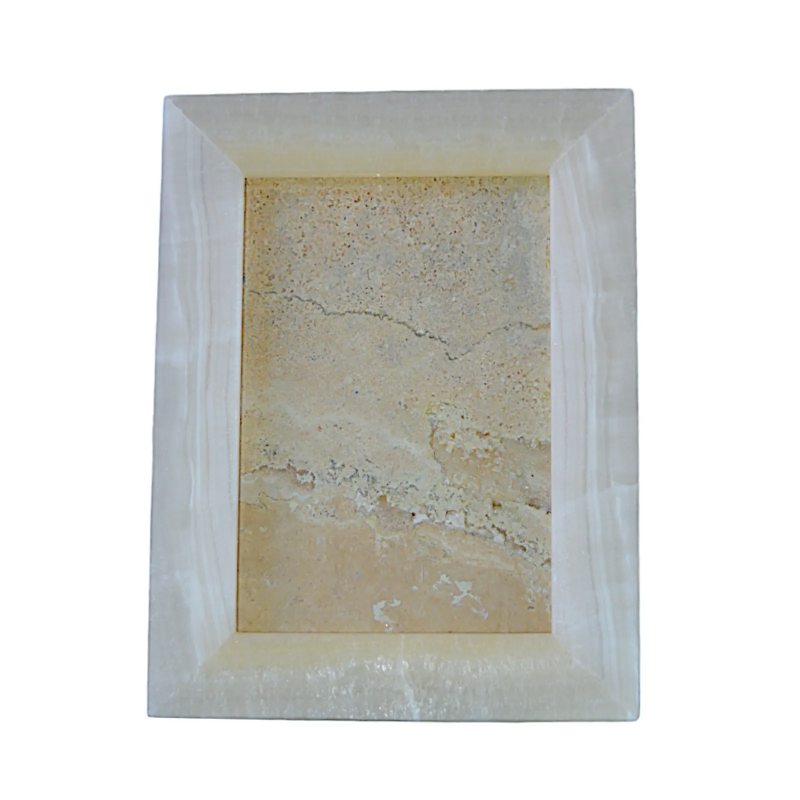 Cornice Portafoto Verticale in Onice Bianco H 30cm