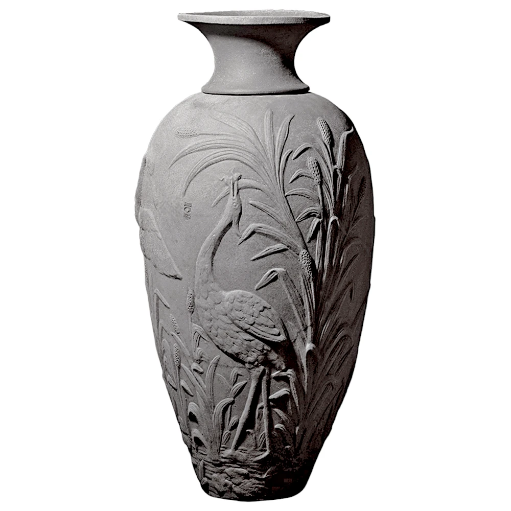 anfora-decorativa-grigio-lava-aironi-terracotta-cosebelleantichemoderne