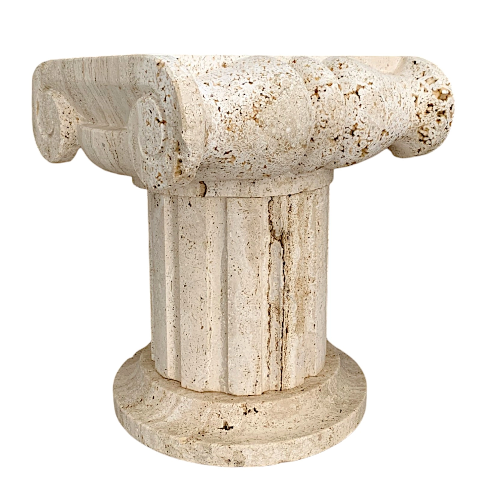 capitello-travertino-base-tonda-cosebelleantichemoderne-