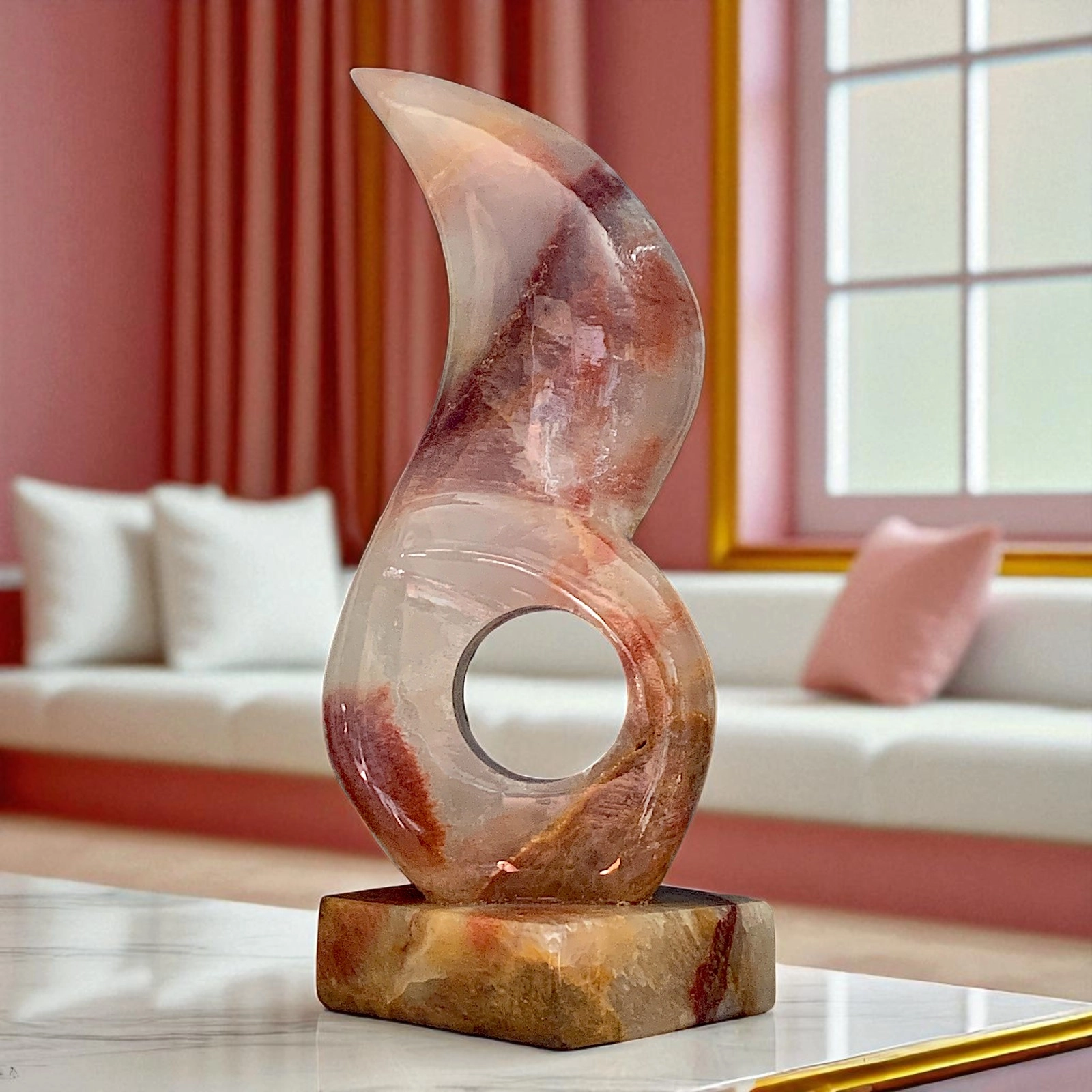 scultura-sole-luna-onice-colorato-cosebelleantichemoderne