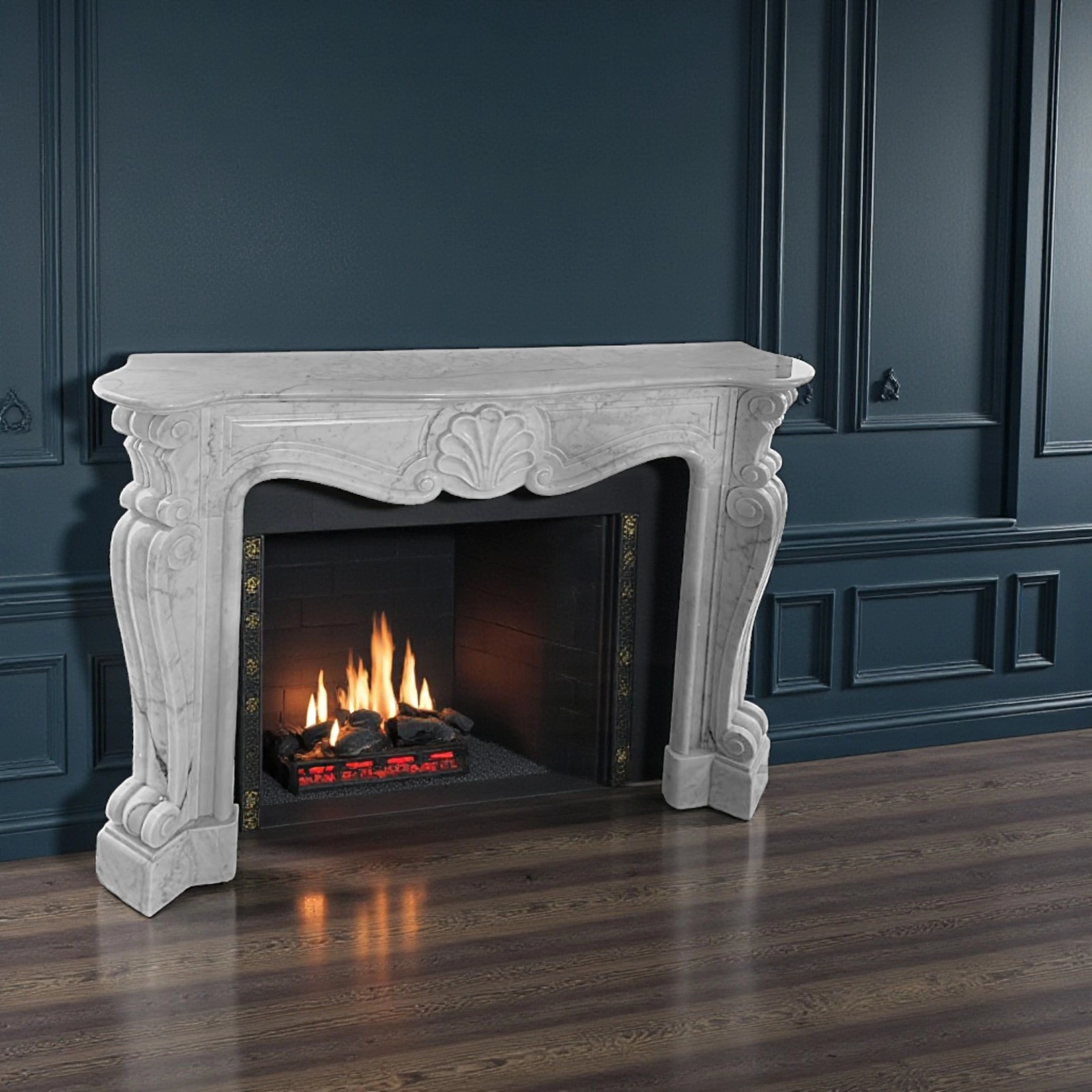 camino-marmo-bianco-carrara-cosebelleantichemoderne