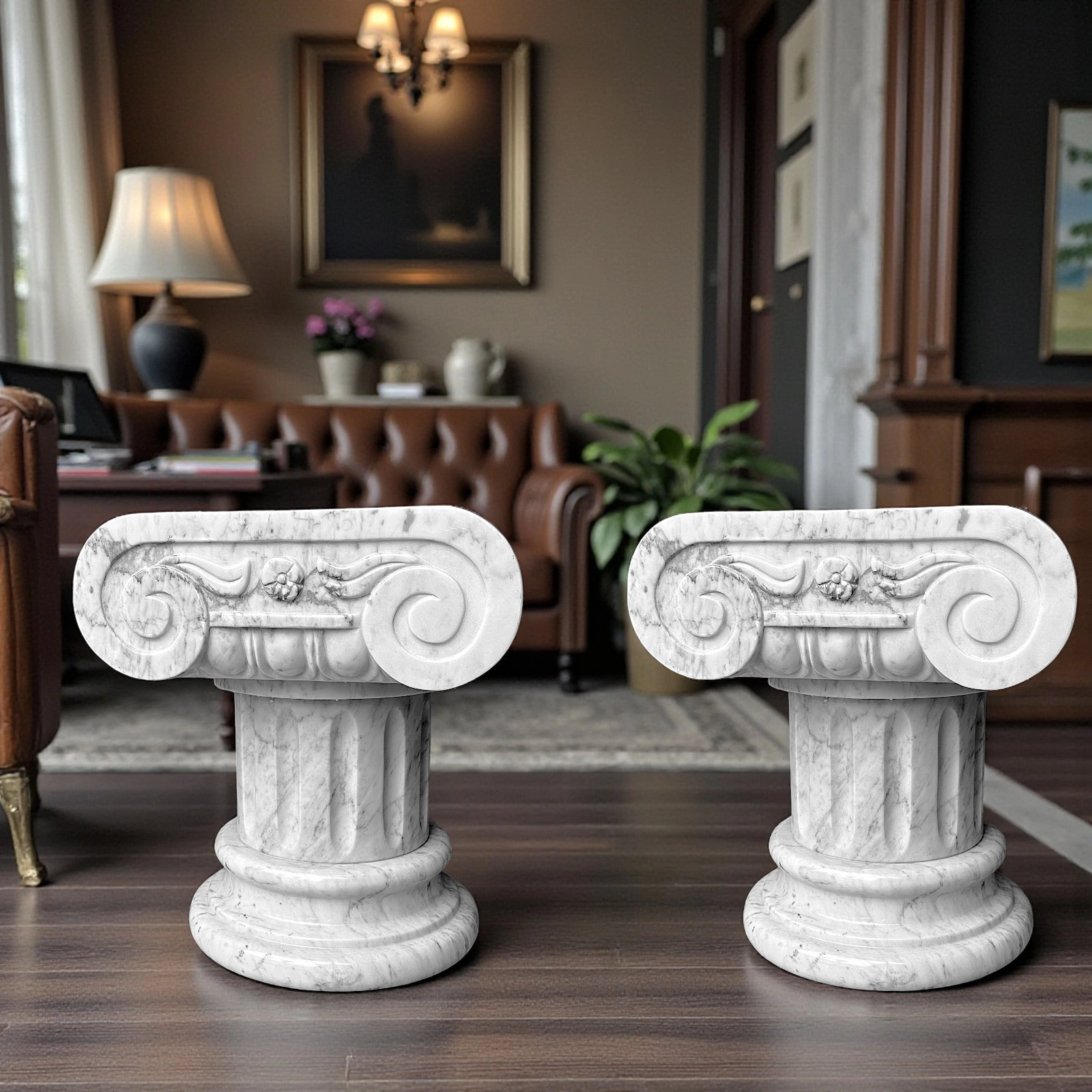 coppia-capitelli-marmo-bianco-carrara-cosebelleantichemoderne