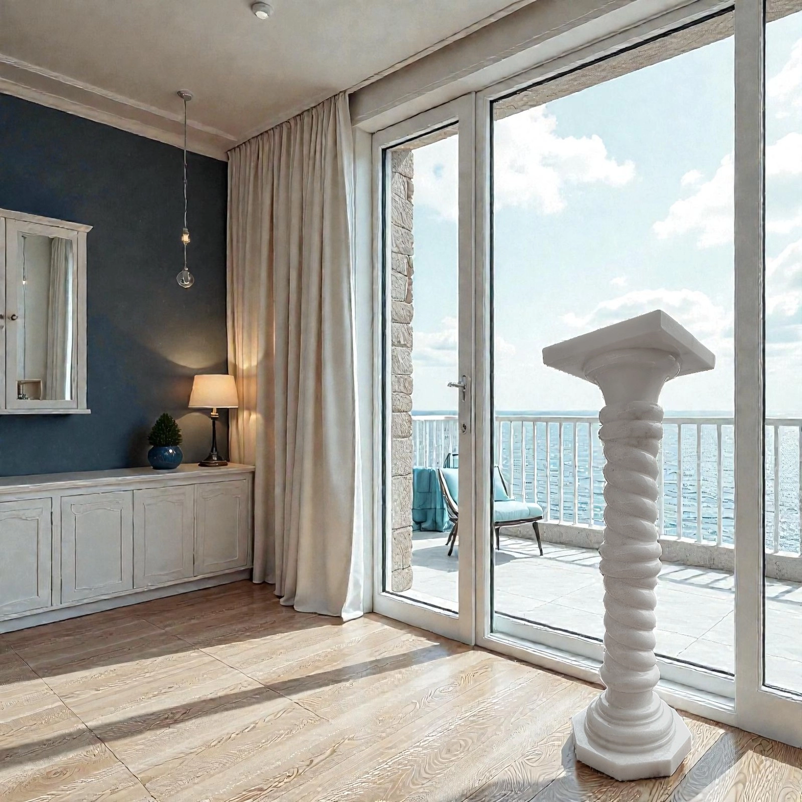 colonna-fusto-ritorto-bianco-carrara-cosebelleantichemoderne