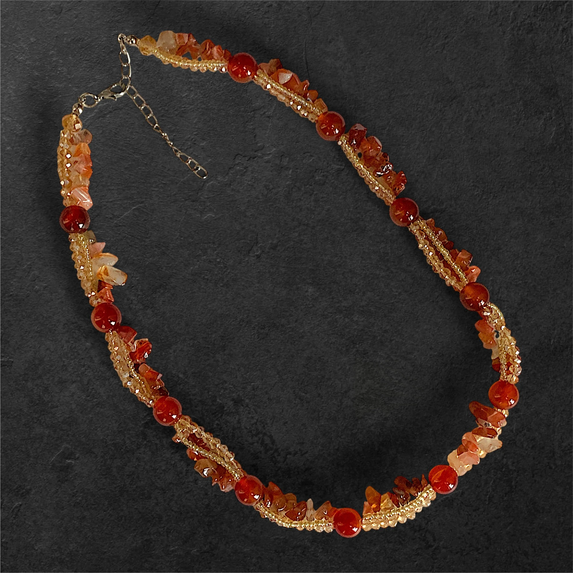 collana-artigianale-perle-agata-marrone-pietra-naturale-23cm-cosebelleantichemoderne