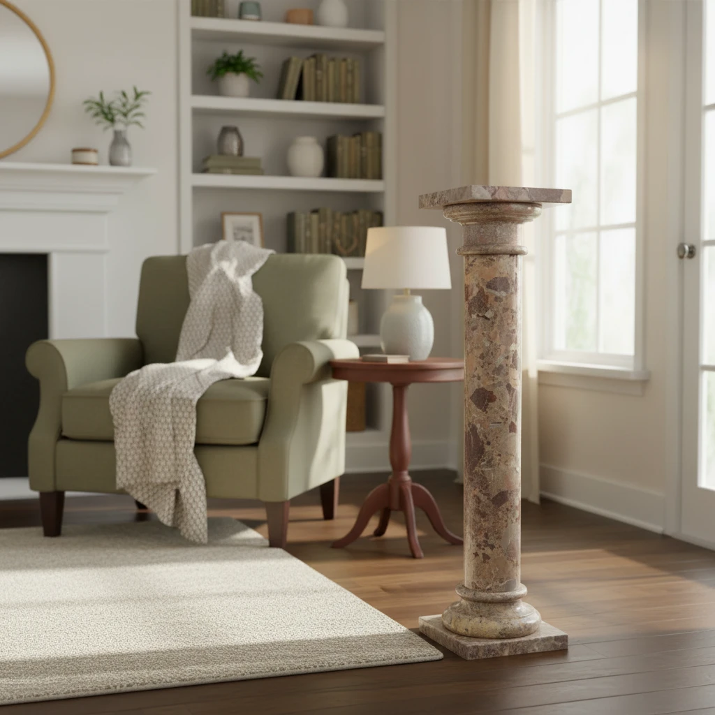 colonna-breccia-capraia-decorativa-salone-marmo-cosebelleantichemoderne
