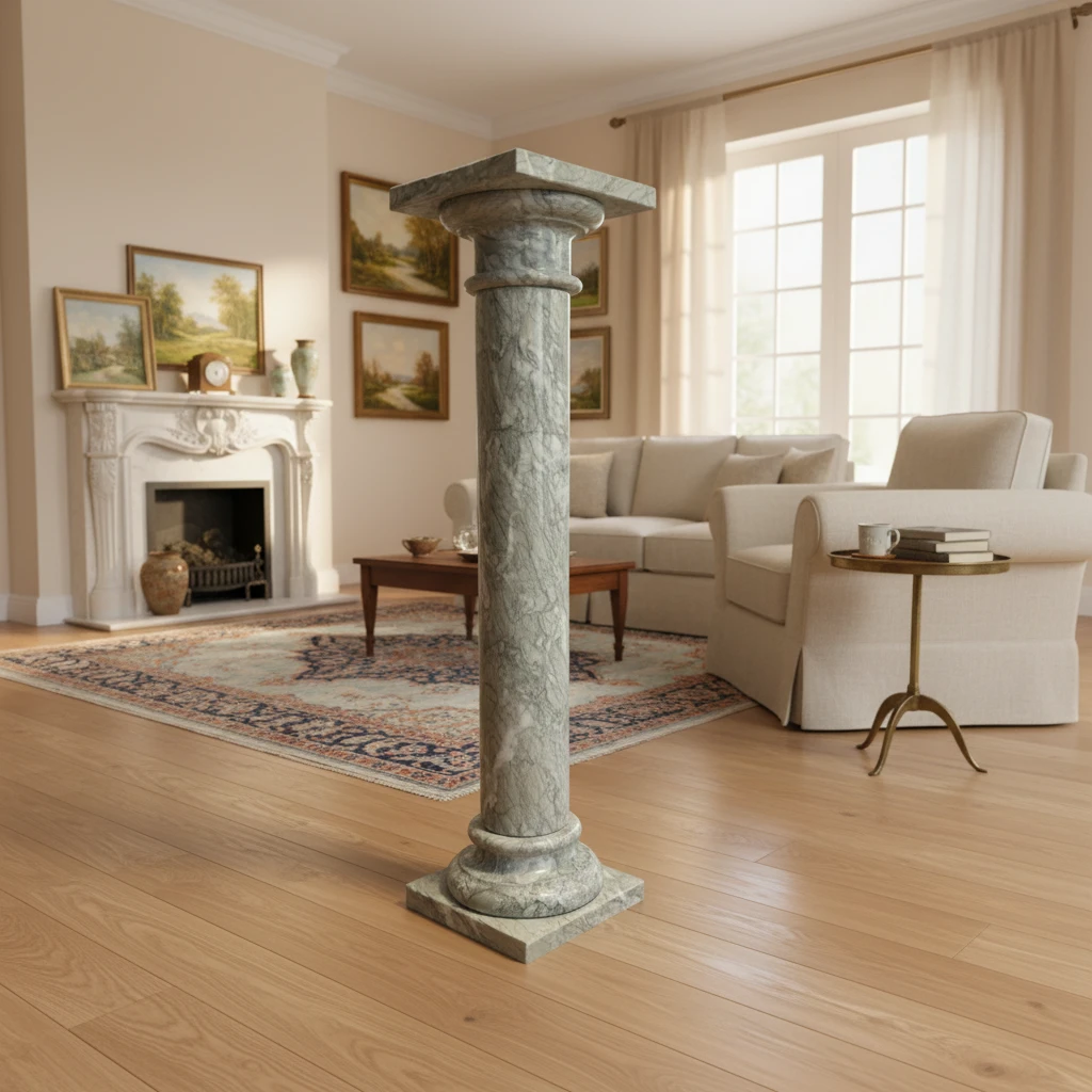 colonna-cipollino-decorativa-salone-marmo-cosebelleantichemoderne