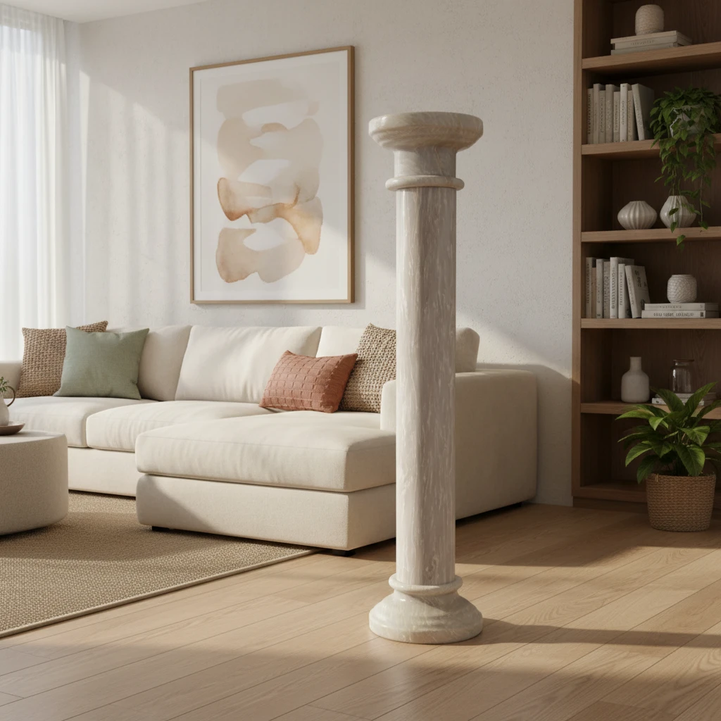 colonna-cristallino-decorativa-salone-marmo-cosebelleantichemoderne