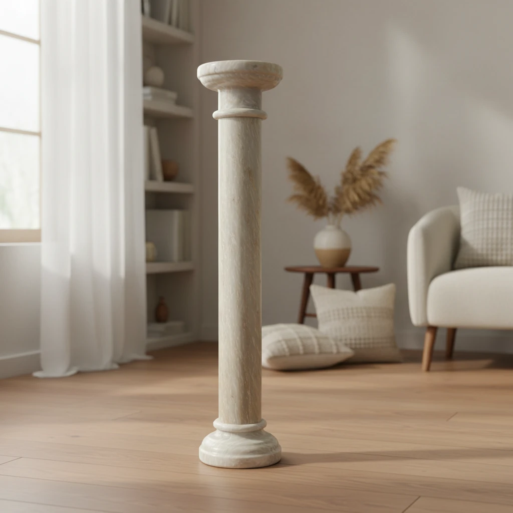 colonna-onice-decorativa-salone-marmo-cosebelleantichemoderne