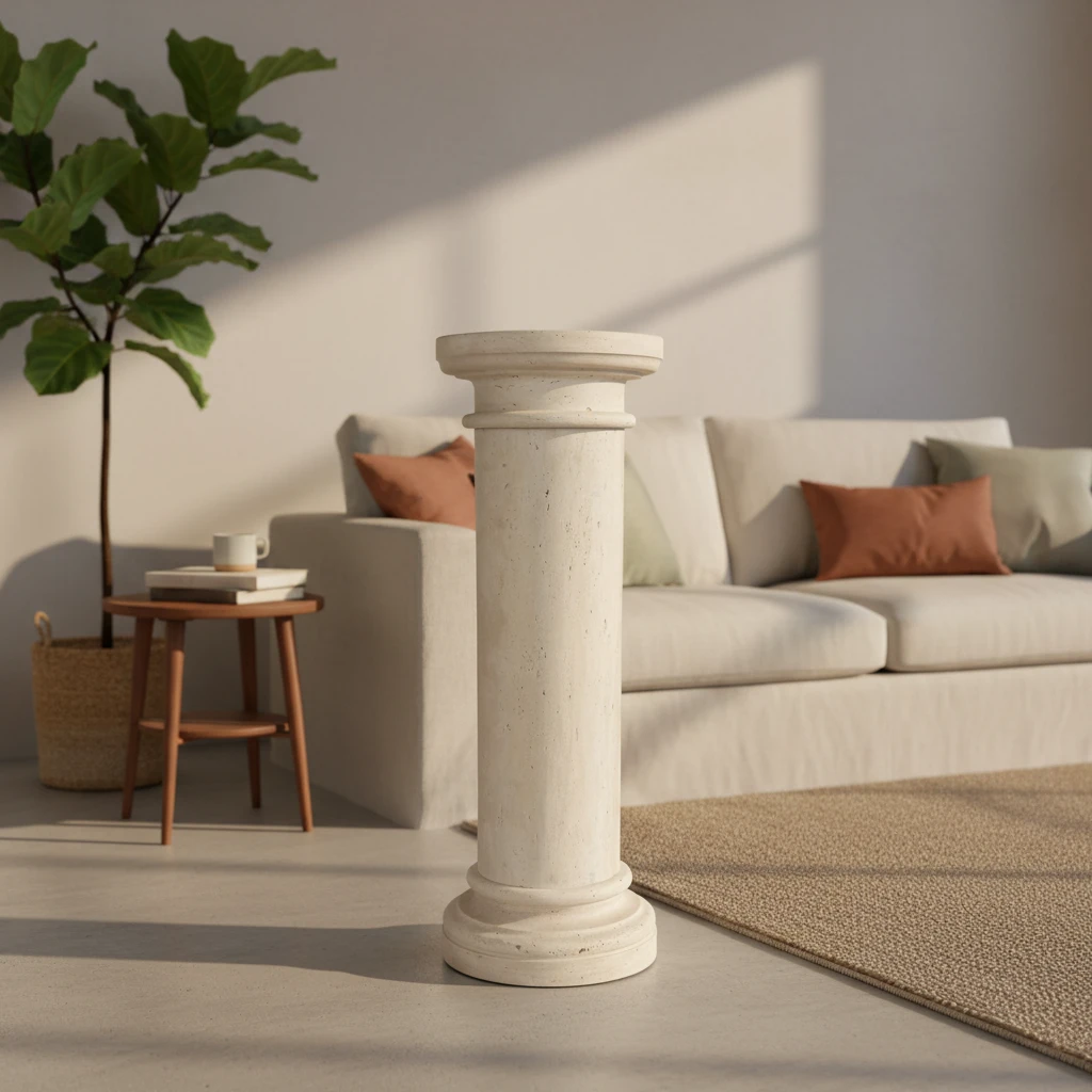 colonna-travertino-decorativa-salone-marmo-cosebelleantichemoderne