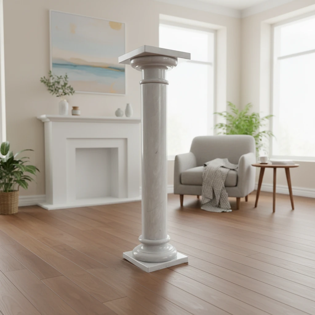 colonna-bardiglio-decorativa-salone-marmo-cosebelleantichemoderne