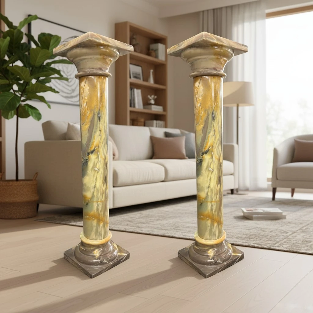 coppia-colonna-giallo-siena-decorativa-salone-marmo-cosebelleantichemoderne