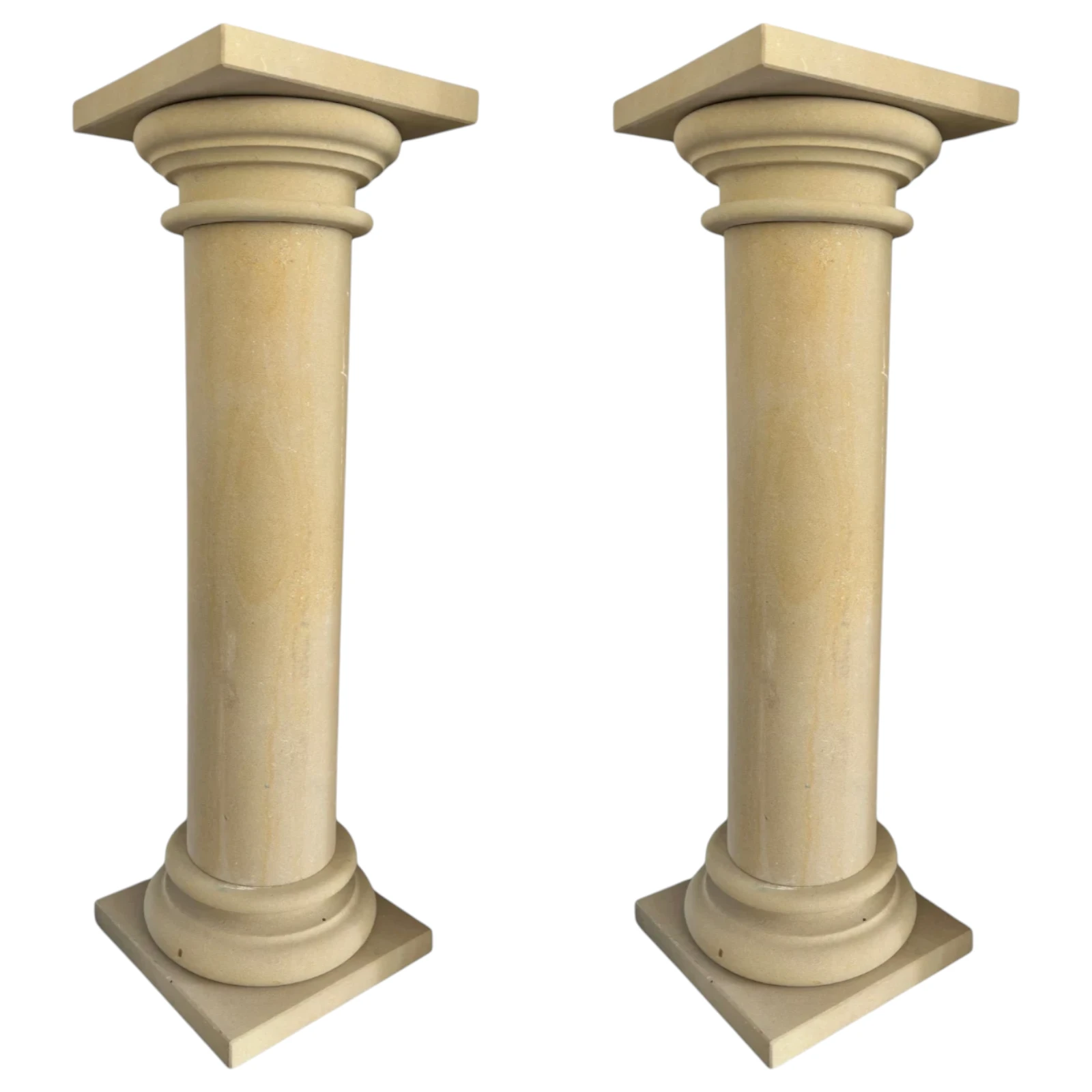 coppia-colonna-limestone-decorativa-salone-marmo-cosebelleantichemoderne