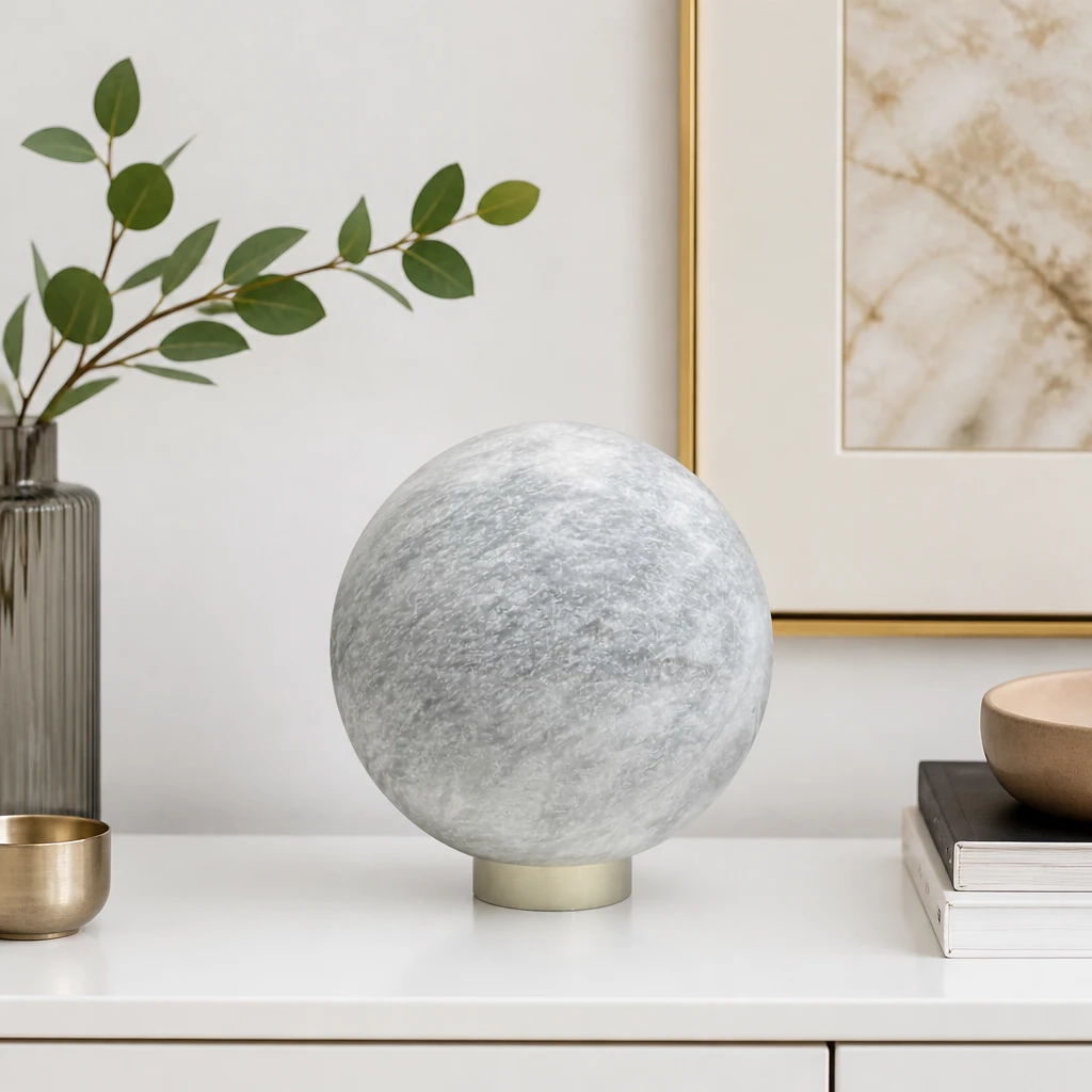 sfera-marmo-bianco-decorativa-cosebelleantichemoderne
